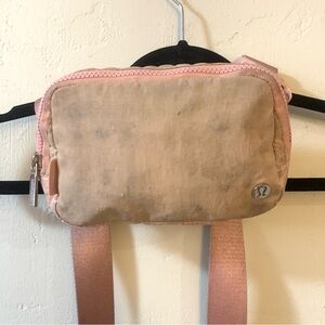 *stained* Lululemon Everywhere Belt Bag Pink Rose(?) Nylon with Adjustable Strap